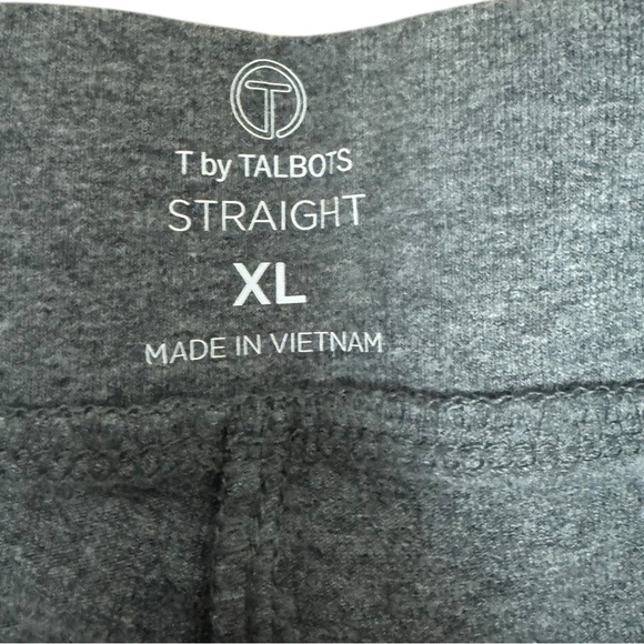 Talbots Grey Heather Pull-on Casual Straight Knit Pants, NWT, XL - Picture 3 of 7
